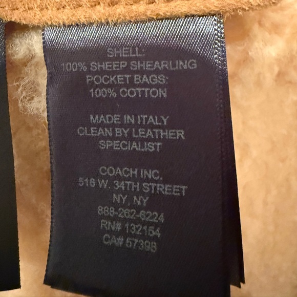 Coach shearling coat XXS in Honey with Tag - Picture 11 of 12